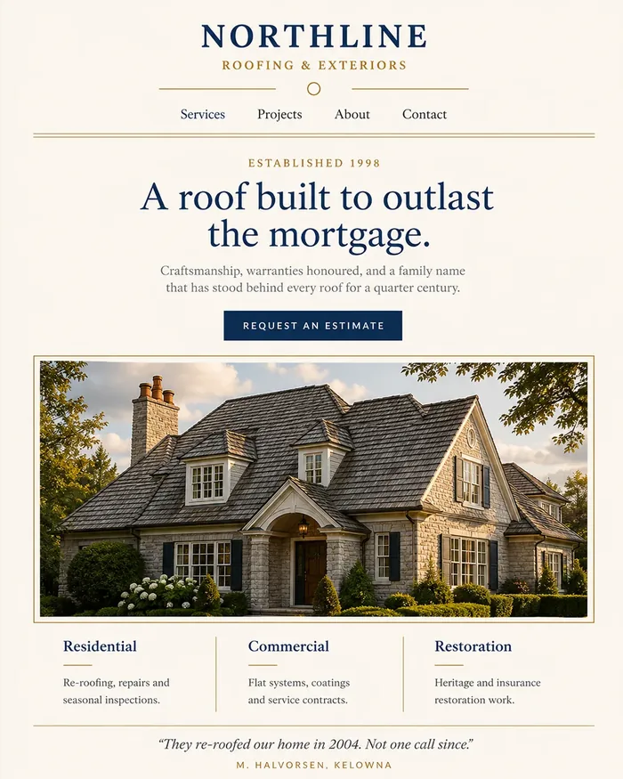 Classic website style example