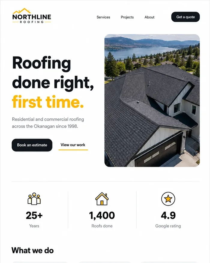 Modern website style example