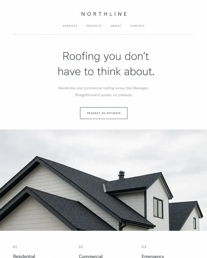 Simple website style example